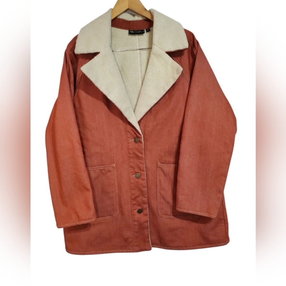 Sherpa Women's Terracotta Jacket with Cream Collar